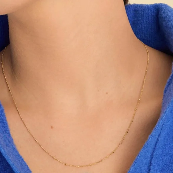 14 KT Spheres Chain Necklace in Solid Gold